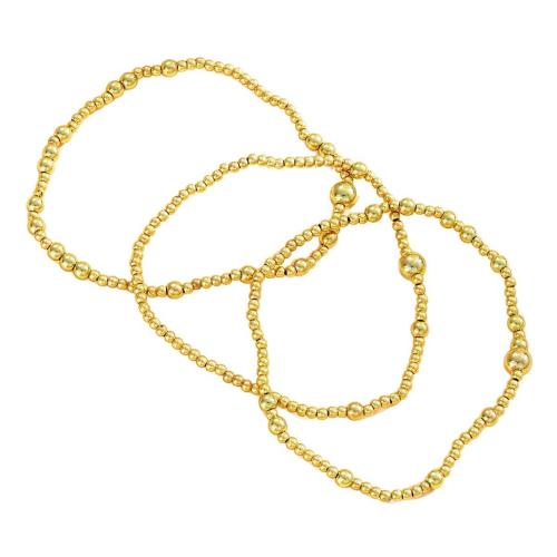 CCB pulseiras, plástico revestido de cobre, banhado, três peças & joias de moda & para mulher, dourado, vendido por Defina