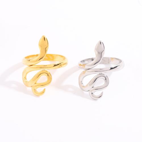 Stainless Steel Finger Ring 304 Stainless Steel Snake polished fashion jewelry & Unisex & hollow Sold By PC