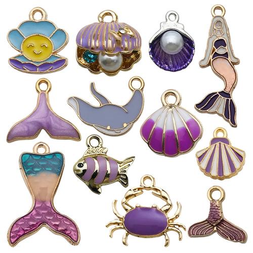 Zinc Alloy émail Pendants, alliage de zinc, Placage, DIY, plus de couleurs à choisir, 100PC/sac, Vendu par sac