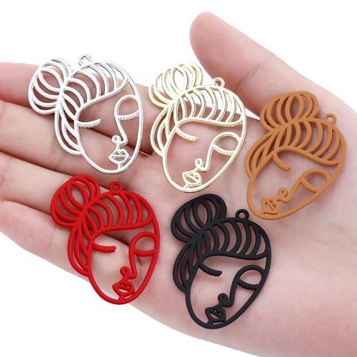 Character Shaped Zinc Alloy Pendants, liga de zinco, banhado, DIY, Mais cores pare escolha, 40x35mm, 100PCs/Bag, vendido por Bag