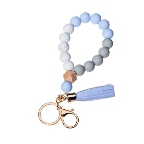 Silicone Armbånd, med Bøgetræ & PU & Zinc Alloy, Tassel, håndlavet, Unisex, flere farver til valg, Længde Ca. 6-8 inch, Solgt af PC