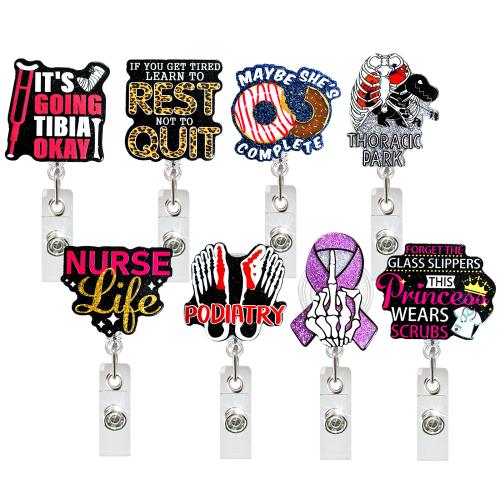 Acrylic Badge Holder rotatable & Unisex & retractable Sold By PC