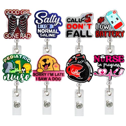 Acrylic Badge Holder rotatable & Unisex & retractable Sold By PC