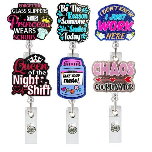 Acrylic Badge Holder rotatable & Unisex & retractable Sold By PC