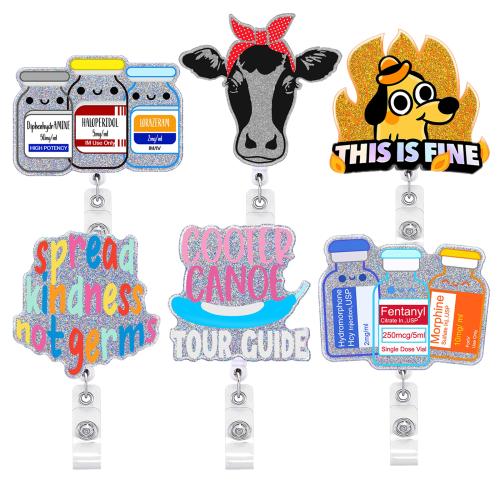 Acrylic Badge Holder Unisex & retractable Sold By PC