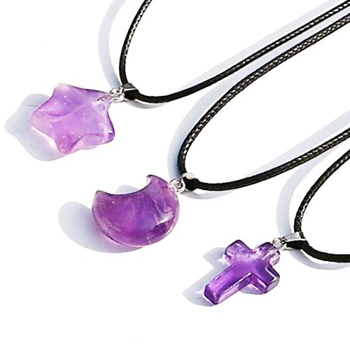 Natürlicher Quarz Anhänger, Amethyst, mit Zinklegierung, Unterschiedliche Form zur Auswahl & DIY, keine, verkauft von PC