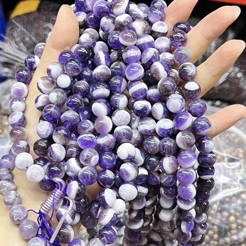 Natural Amethyst Beads Round DIY purple Sold Per Approx 38 cm Strand