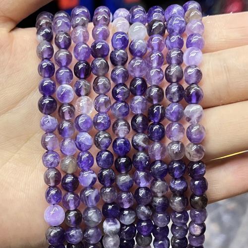 Natural Amethyst Beads Round DIY purple Sold Per Approx 38 cm Strand