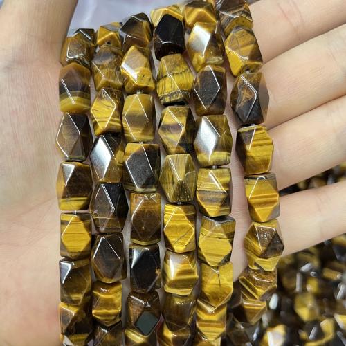 Tiger Eye Beads, du kan DIY & facetteret, gul, 8x12mm, 31pc'er/Strand, Solgt af Strand