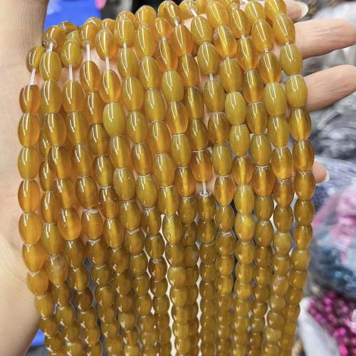 Natural Yellow Agate Beads Round DIY yellow Sold Per Approx 38 cm Strand