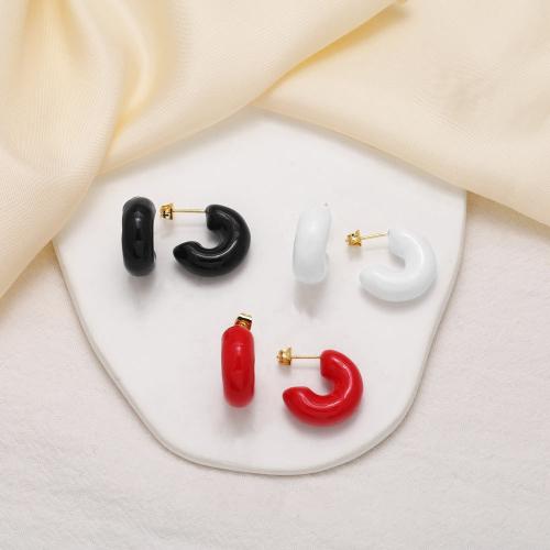 Pendientes de Perno en Latón, metal, chapado en color dorado, Joyería & esmalte, más colores para la opción, libre de níquel, plomo & cadmio, 20mm, Vendido por Par