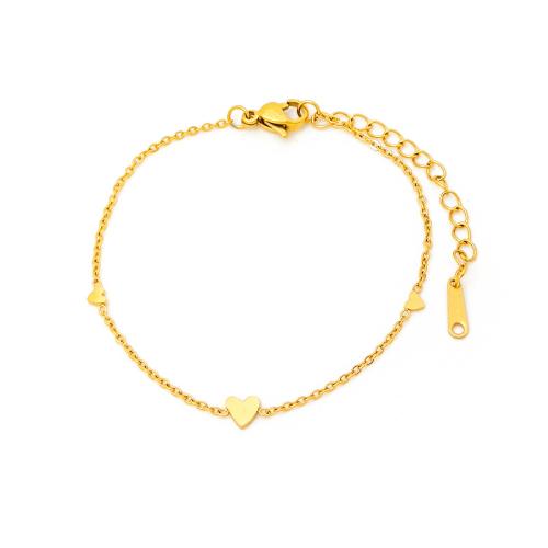 Bracciale gioielli in acciaio inossidabile, 304 acciaio inox, with 5cm extender chain, placcato, gioielli di moda & per la donna, dorato, Lunghezza 16.5 cm, Venduto da PC