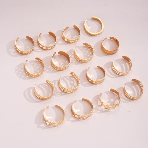 Zinc Alloy Toe Ring plated 16 pieces & fashion jewelry & for woman golden Sold By Set