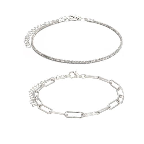 Zink Alloy Anklet, plated, mode smycken & olika stilar för val & för kvinna, fler färger för val, Säljs av Ställ