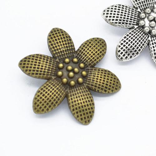 Zinc Alloy Flower Pendler, forgyldt, du kan DIY, flere farver til valg, 33x29mm, 100pc'er/Bag, Solgt af Bag