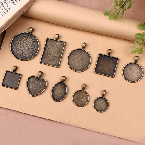 Zinc Alloy vedhæng Cabochon Setting, forgyldt, du kan DIY, flere farver til valg, 100pc'er/Bag, Solgt af Bag