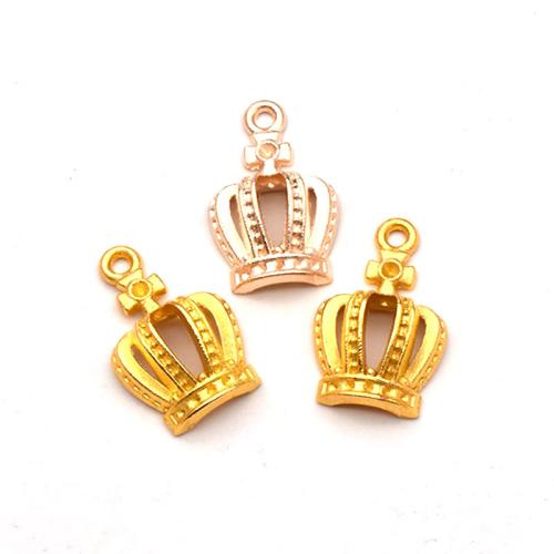 Zinc Alloy Crown Pendler, forgyldt, du kan DIY, flere farver til valg, 100pc'er/Bag, Solgt af Bag