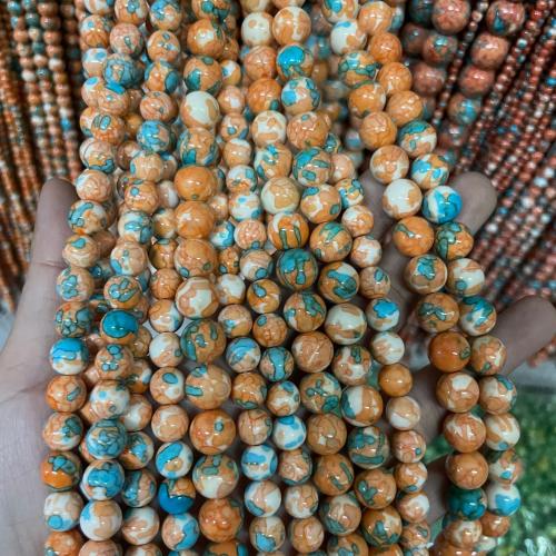 Gemstone Jewelry Beads Rain Flower Stone Round DIY Sold Per Approx 38 cm Strand