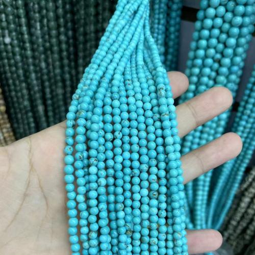 Χάντρες Turquoise, Φυσικό Τυρκουάζ, Γύρος, DIY & διαφορετικό μέγεθος για την επιλογή, περισσότερα χρώματα για την επιλογή, Sold Per Περίπου 38 cm Strand