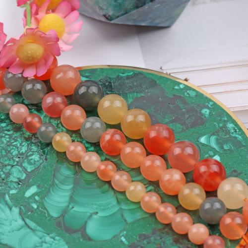 Perles agates, Agate, Rond, DIY & normes différentes pour le choix, couleurs mélangées, Vendu par brin