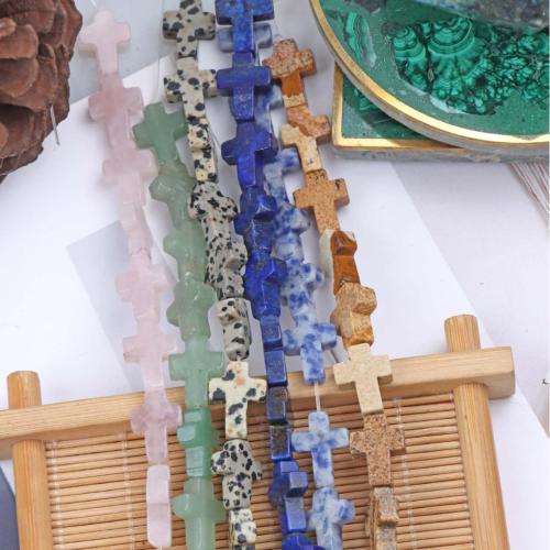 Gemstone Jewelry Beads Natural Stone Cross DIY Sold Per Approx 36 cm Strand