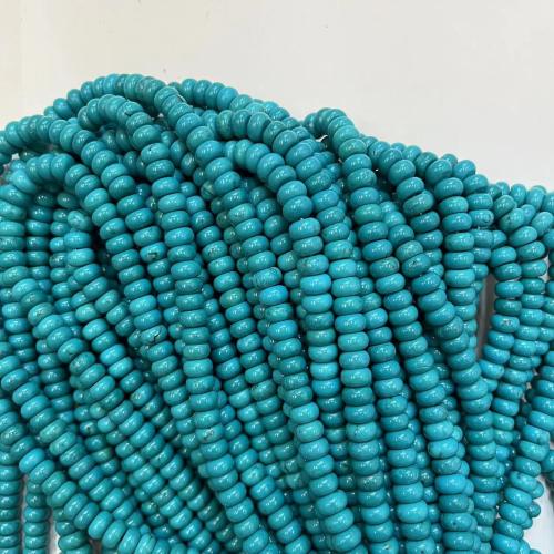 Turquoise Kralen, Natuurlijke Turquoise, DIY, groen, 5x8mm, Ca 75pC's/Strand, Verkocht door Strand