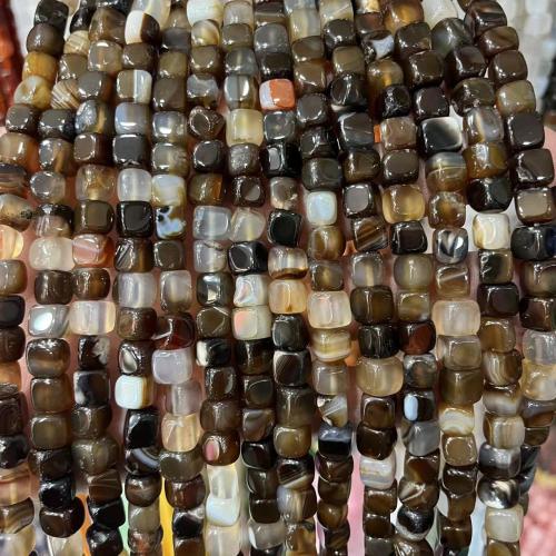 Agate Beads Square DIY 8mm Approx Sold By Strand