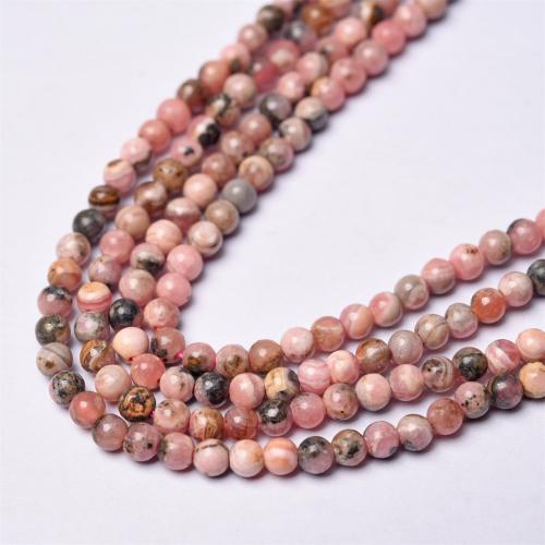 Natural Rhodonite Beads Rhodochrosite Round DIY red 4mm Approx Sold By Strand