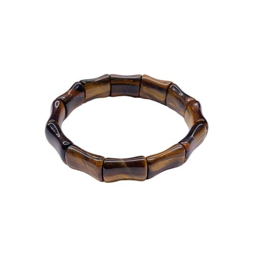 Natural Tiger Eye pulseiras, olho de tigre, joias de moda & unissex, amarelo, 13x18mm, comprimento Aprox 21 cm, vendido por PC