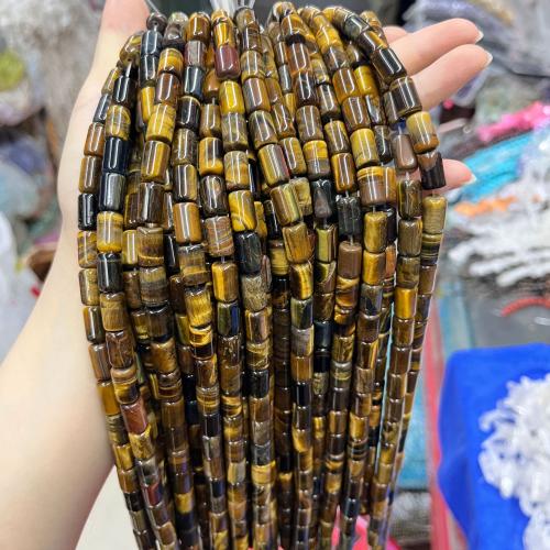 Natural Tiger Eye Beads Column DIY Sold By Strand