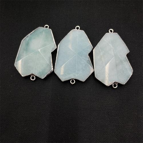 Conector de gemstone, Amazonita, Irregular, DIY & laço de 1/1, 37x60mm, vendido por Strand