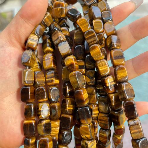 Tiger Eye Beads, du kan DIY, gul, 8x12mm, Solgt af Strand