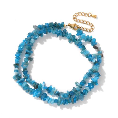 Gemstone smycken halsband, Natursten, med 304 rostfritt stål, med 5cm extender kedja, handgjord, mode smycken & olika material för val & för kvinna, Säljs av PC