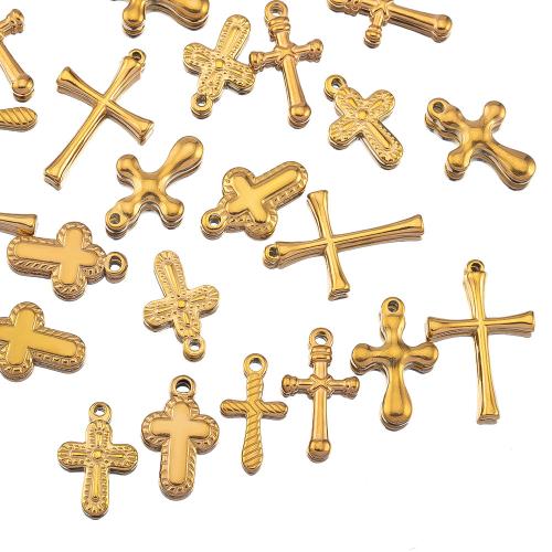 Stainless Steel Cross Pendants 304 Stainless Steel plated DIY Sold By Bag