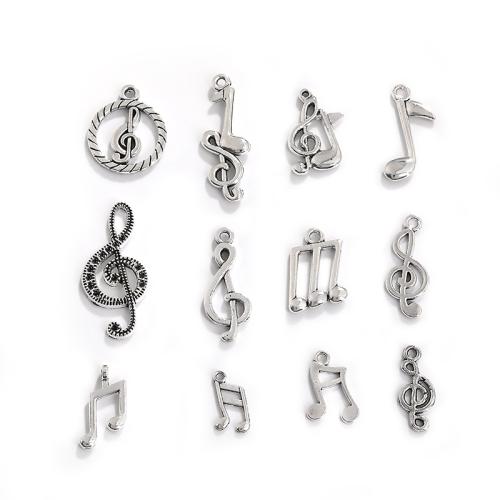 Musical Instrument Shaped Zinc Alloy Pendler, forgyldt, du kan DIY, flere farver til valg, 100pc'er/Bag, Solgt af Bag