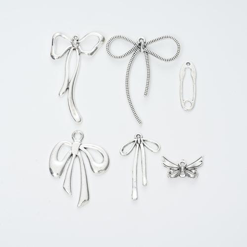 Zinc Alloy Bowknot Pendants plated DIY Sold By Bag