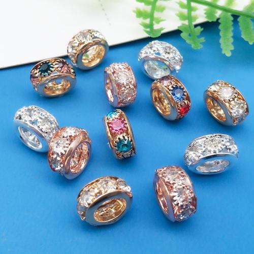 Zinc Alloy Spacer Beads plated DIY & with rhinestone Sold By Bag