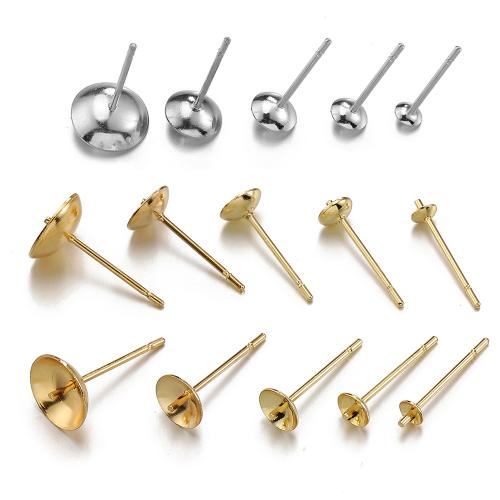 Stainless Steel Stud Øreringe, 304 rustfrit stål, forskellig størrelse for valg & for kvinde, flere farver til valg, Solgt af PC