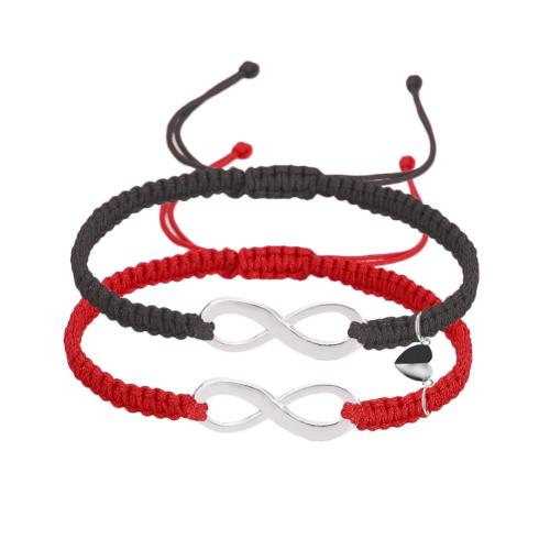 alliage de zinc Set de bracelet, avec cordon de polyester, Infini, fait à la main, unisexe & styles différents pour le choix, Longueur Environ 6-11 pouce, Vendu par fixé