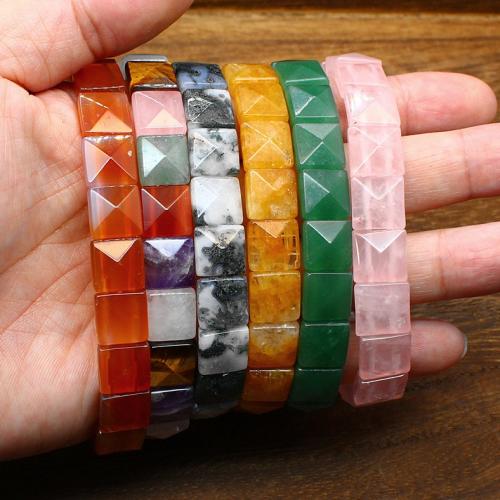 Gemstone Bracelets Natural Stone Square & for woman nickel lead & cadmium free Length 18 cm Sold By PC