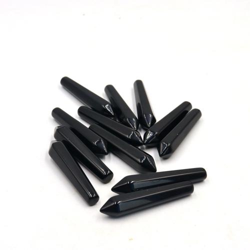 Natural Black Obsidian Pendants DIY black 50mm Sold By PC