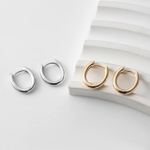 Messing Huggie Hoop Earring, spuitgieten, voor vrouw, meer kleuren voor de keuze, nikkel, lood en cadmium vrij, 13x2.30x14.52mm, 10paren/Bag, Verkocht door Bag