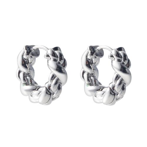 Mässing Huggie Hoop Earring, pressgjutning, för kvinna, fler färger för val, nickel, bly och kadmium gratis, 17.56x5x15.50mm, 10Pairs/Bag, Säljs av Bag