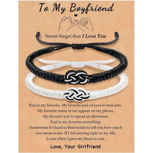 Polyester Cord Bracelet Set Infinity handmade braided & for couple Length Approx 6-11 Inch Sold By Set