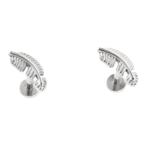 Titanium Alloy piercing ørering, Feather, poleret, Unisex & forskellig størrelse for valg, Solgt af PC