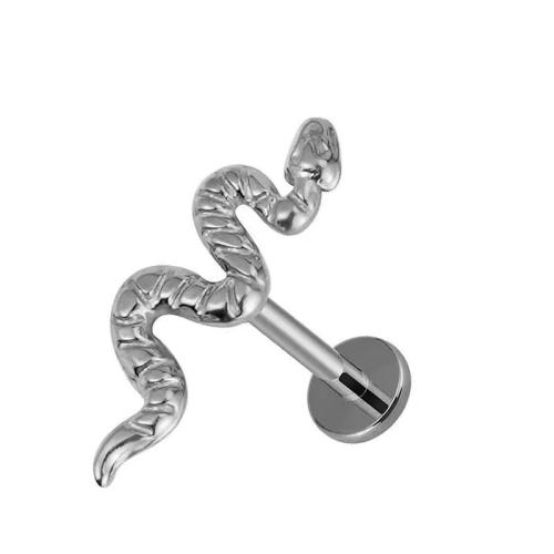 Titanium Alloy Piercing Earring Snake Unisex Sold By PC