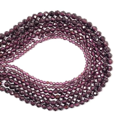 Natural Garnet Beads DIY & faceted purple Sold By Strand