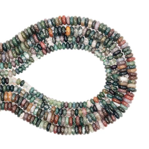 Naturlige indiske agat perler, Indiske Agate, Flad Rund, du kan DIY & forskellig størrelse for valg, blandede farver, Solgt Per Ca. 38 cm Strand