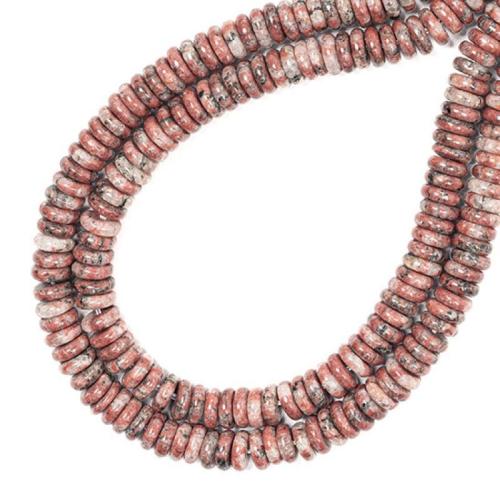 Sesam Jaspis Perlen, flache Runde, DIY, rot, 2x6mm, verkauft per ca. 38 cm Strang