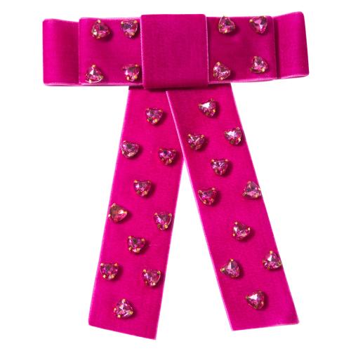 Hair Snap Clips Velveteen Bowknot fashion jewelry & with rhinestone Sold By PC